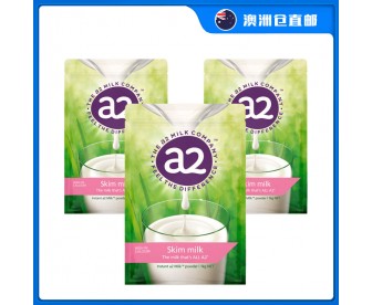 【澳洲直邮包邮】A2 成人脱脂牛奶粉 1公斤x3袋/箱 【澳洲直邮包邮】A2 成人脱脂牛奶粉 1公斤x3袋/箱